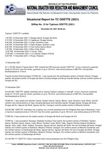 NDRRMC Situational Report No. 12 for Typhoon ODETTE (2021 .